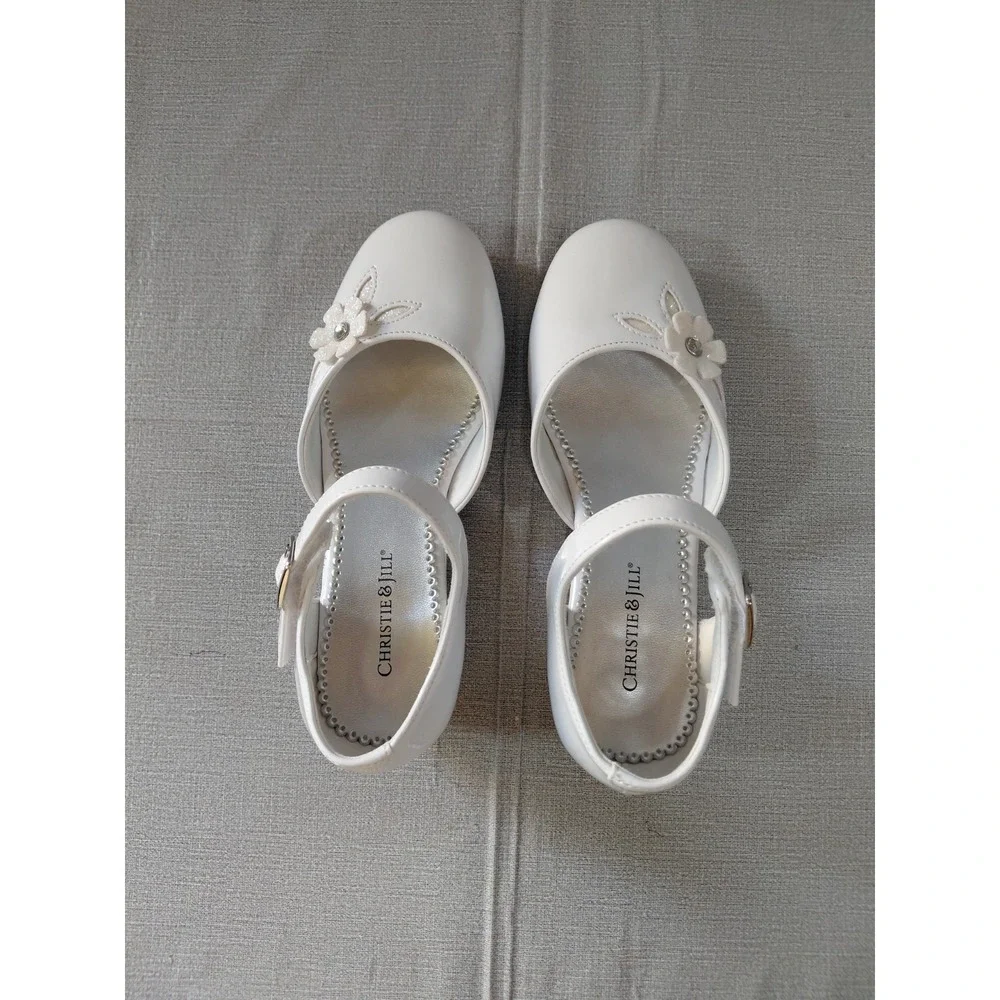 Christie & Jill Lil Heaven Girls Round Mary Jane Shoes US 1M White Ankle Strap